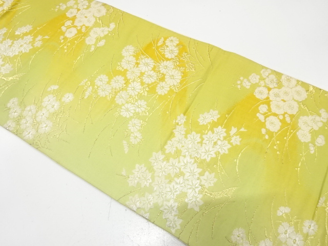 アンティーク　菊に楓・梅模様織り出し袋帯（材料）